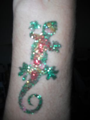 Glitter Lizard Tattoo